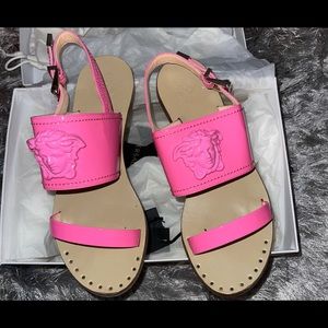 PINK MEDUSA HEAD VERSACE SANDALS